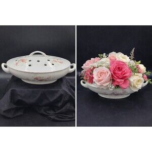 VTG Flower Frog Casserole Dish Victoria Austria Wedding Centerpiece Mothers Day